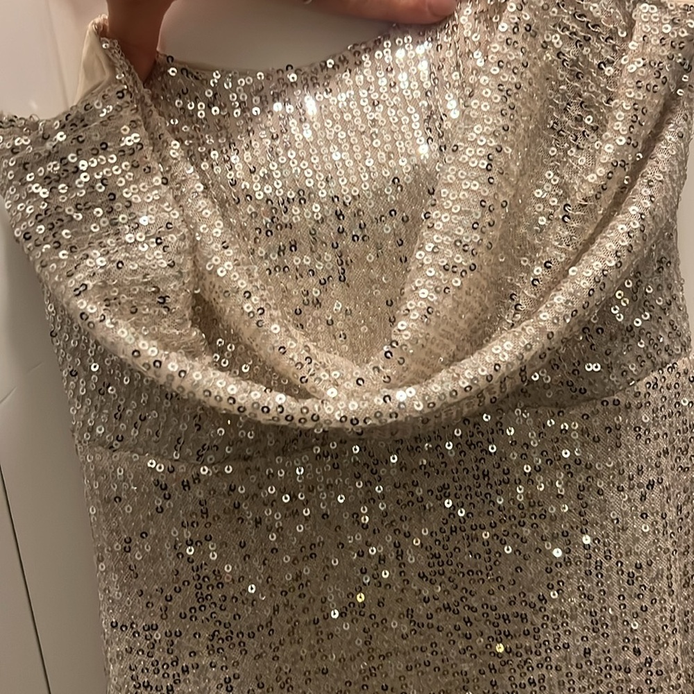 Silver/gold long sequin dress - Picture 5 of 6
